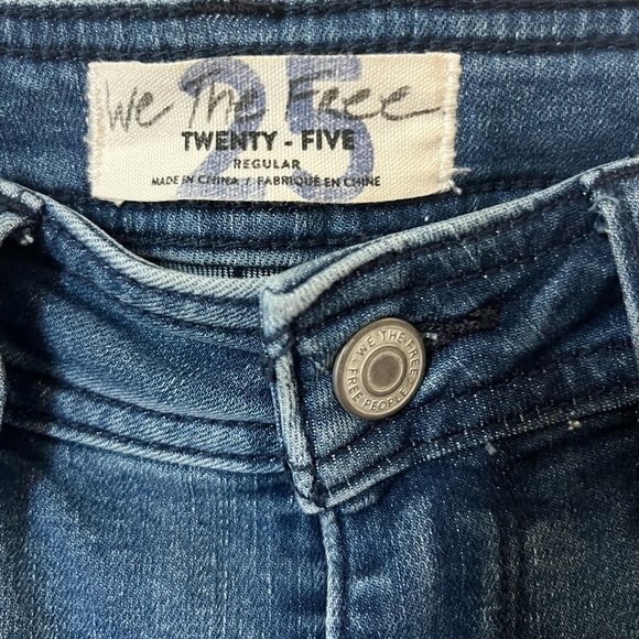 We the Free Size 25 High Waist Blue Flare Leg Boho Retro Jeans - Picture 5 of 6